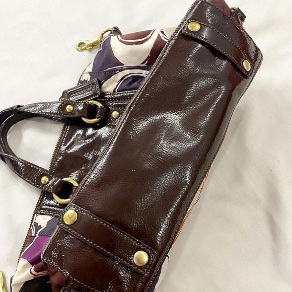 ❗️SOLD ❗️Coach F20034 Brown Multi Ashley Hand Scarf Print Satchel Bag Purse - Picture 7 of 10